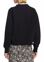 Isabel Marant Moby Glittered Cotton-Blend Logo Sweatshirt