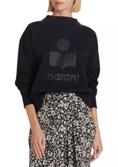 Isabel Marant Moby Glittered Cotton-Blend Logo Sweatshirt