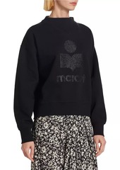 Isabel Marant Moby Glittered Cotton-Blend Logo Sweatshirt