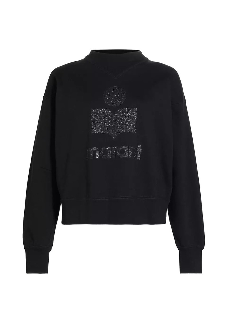 Isabel Marant Moby Glittered Cotton-Blend Logo Sweatshirt