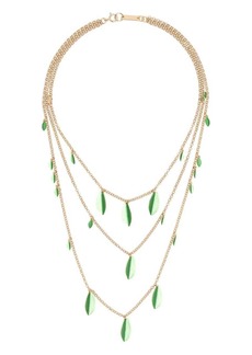 Isabel Marant multi-chain leaf-pendant necklace