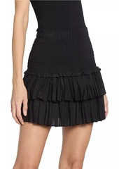 Isabel Marant Naomi Smocked Ruffled Miniskirt