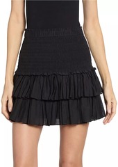 Isabel Marant Naomi Smocked Ruffled Miniskirt