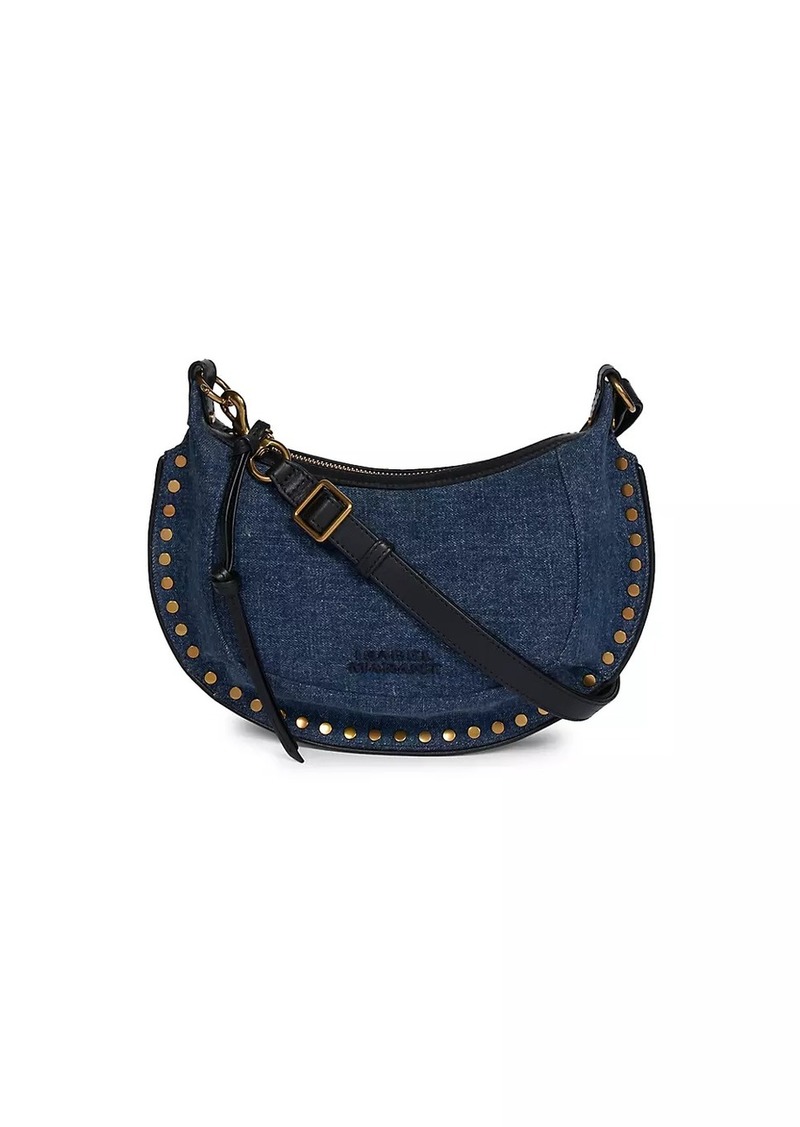 Isabel Marant Oskan Moon Studded Denim Shoulder Bag