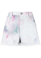 Isabel Marant painterly-print denim shorts