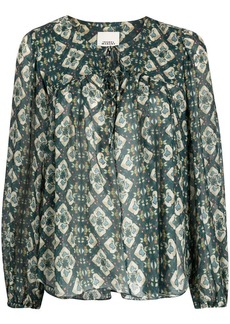 Isabel Marant patterned front-tie blouse