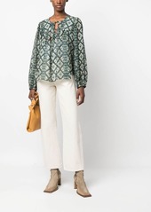 Isabel Marant patterned front-tie blouse