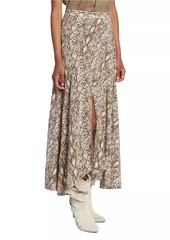 Isabel Marant Sakura Silk-Blend Snakeskin Print Skirt