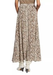 Isabel Marant Sakura Silk-Blend Snakeskin Print Skirt