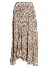 Isabel Marant Sakura Silk-Blend Snakeskin Print Skirt