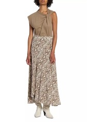 Isabel Marant Sakura Silk-Blend Snakeskin Print Skirt