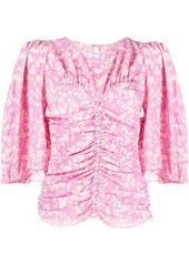 Isabel Marant speckle-print ruched blouse