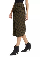 Isabel Marant Tijuana Checked Cotton Midi-Skirt