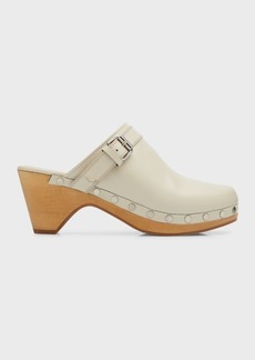Isabel Marant Titya Leather Buckle Clogs