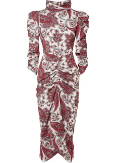 Isabel Marant Tizy Draped Printed Crepe De Chine Midi Dress