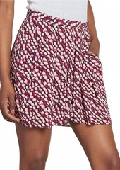 Isabel Marant Violaine Abstract-Print Pleated Miniskirt