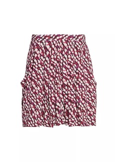 Isabel Marant Violaine Abstract-Print Pleated Miniskirt