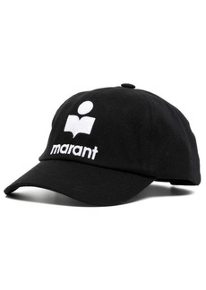 Isabel Marant White and Black Baseball Cap with Logo Embroidery in Cotton Woman