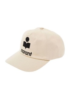 Isabel Marant White Baseball Cap with Contrasting Logo Embroidery in Cotton Woman