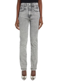Isabel Marant Nominica High Waist Slim Fit Jeans in Light Grey 02Ly at Nordstrom