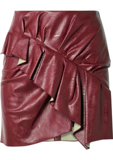 Isabel Marant Zeist Ruffled Faux Textured-leather Mini Skirt