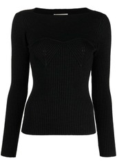 Isabel Marant Zilyae slash-neck ribbed top