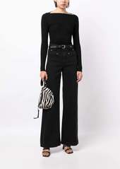 Isabel Marant Zilyae slash-neck ribbed top