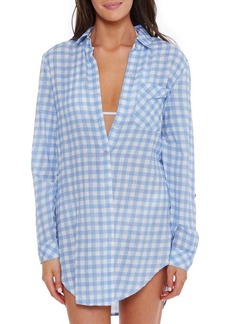 Isabella Rose Chateau Boyfriend Cover-Up Shirt in Chambray at Nordstrom