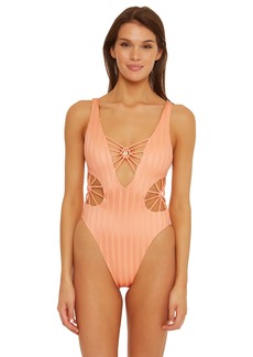 Isabella Rose Women's Standard Champagne One Piece Swimsuit-Bathing Suits