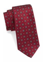 Isaia Floral Circles Silk Tie