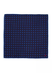 Isaia Geometric Polka Dot Wool Pocket Square