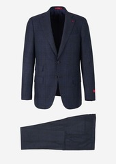 ISAIA CHECKED WOOL AND CASHMERE SUIT