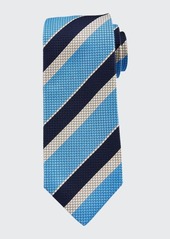 Isaia Men's Diagonal Stripe Silk Tie