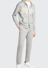 Isaia Men's Heathered Linen-Blend Track Suit