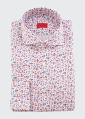 Isaia Men's Mini Floral Dress Shirt