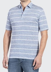 Isaia Men's Wide-Stripe Polo Shirt