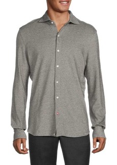 Isaia Jersey Button Front Shirt