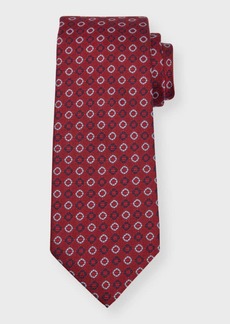 Isaia Men's Geometric Silk Seven-Fold Tie