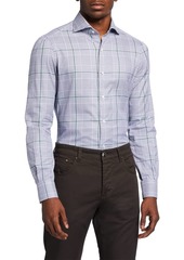 Isaia Men's Plaid Cotton Sport Shirt
