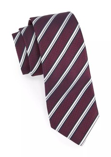 Isaia Striped Cotton & Silk Tie
