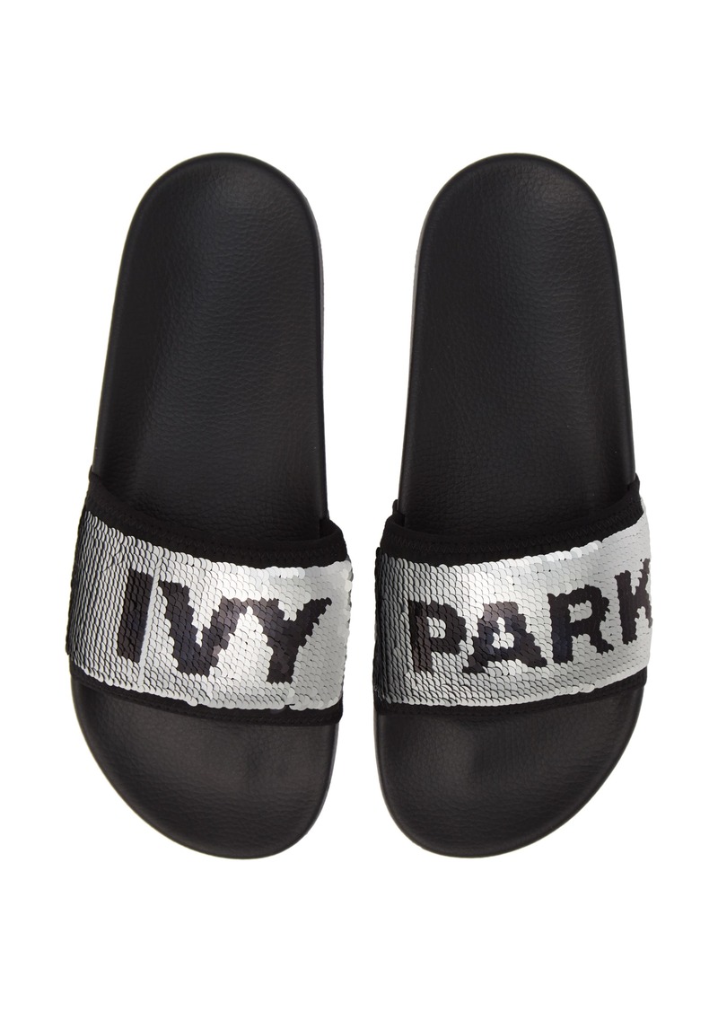 IVY PARK® Sequin Logo Slide Sandals 