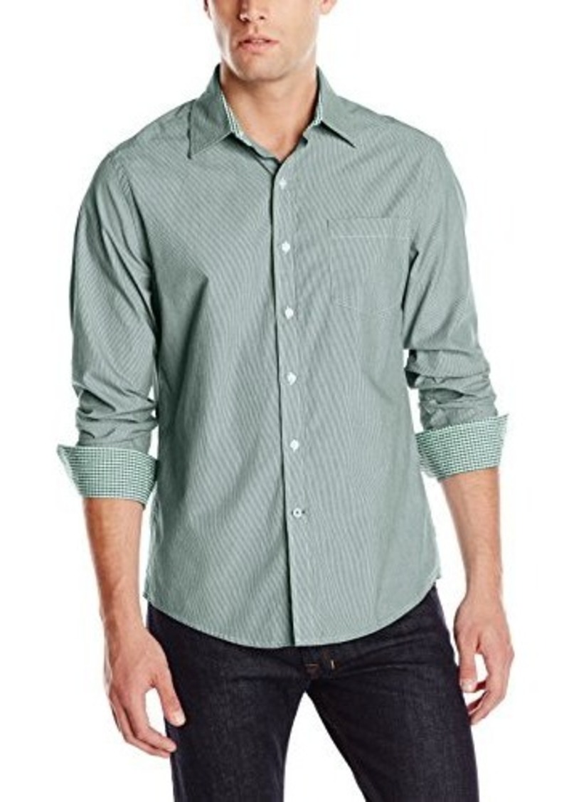 Izod IZOD Men's Long Sleeve Essential Slim Fit Stripe Button Down ...