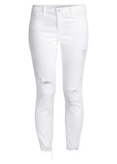 J Brand 835 Mid-Rise Distressed Crop Skinny Jeans