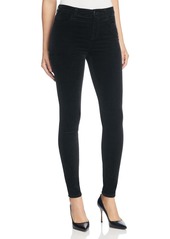J Brand Mid-Rise Skinny Velvet Jeans in Black 