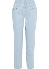 J Brand Woman + Elsa Hosk Playday Button-detailed High-rise Straight-leg Jeans Light Blue
