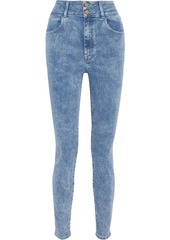 J Brand Woman + Elsa Hosk Saturday Faded High-rise Skinny Jeans Mid Denim
