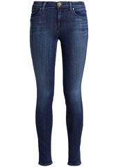 J Brand Woman 620 Faded Mid-rise Skinny Jeans Dark Denim