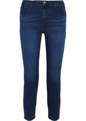 J Brand Woman Cropped Mid-rise Skinny Jeans Dark Denim