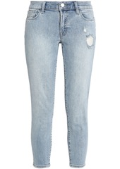 J Brand Woman 9236 Cropped Distressed Low-rise Skinny Jeans Light Denim