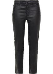J Brand Woman Adele Leather Straight-leg Pants Black